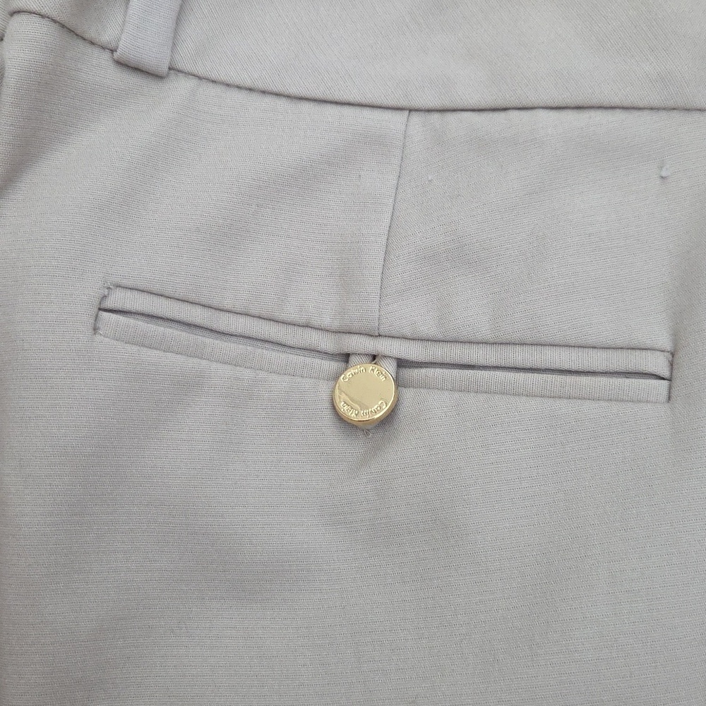 Calvin Klein Cream Straight Leg Stretch Pants Size 8 Petite - Picture 9 of 13